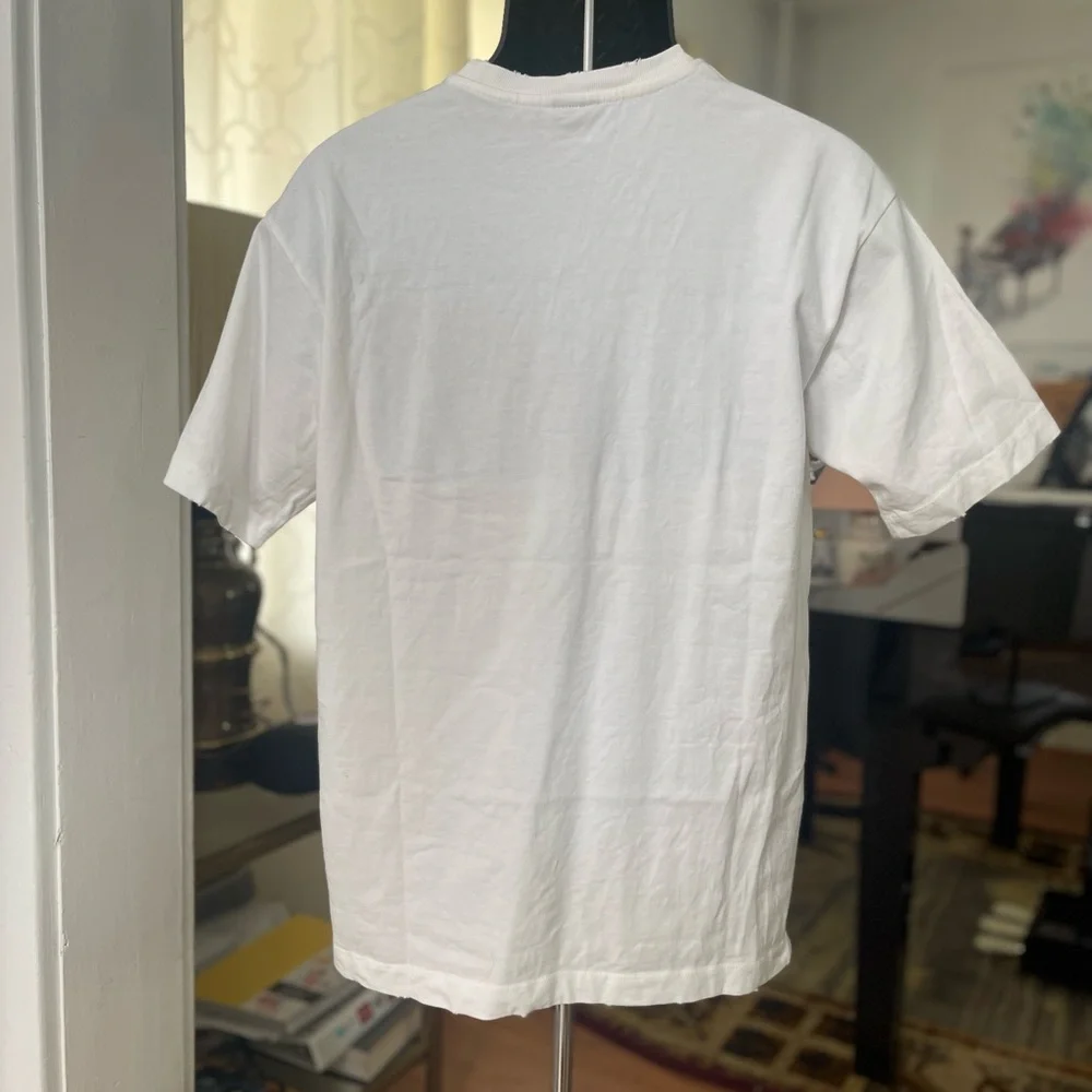 Like New Men’s Size Medium Balenciaga Oversized Logo Scripted T-shirt 100% White - Picture 10 of 14